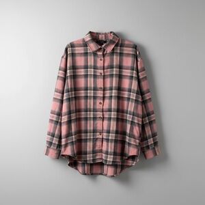 Women's Pink Plaid Button Down Shirt